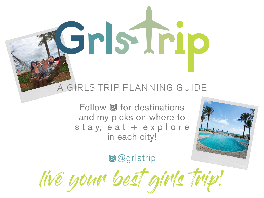 A girls trip planning guide. Follow Instagram for destinations and my picks on where to stay, eat and explore in each city. @grlstrip Live your best girls trip!
